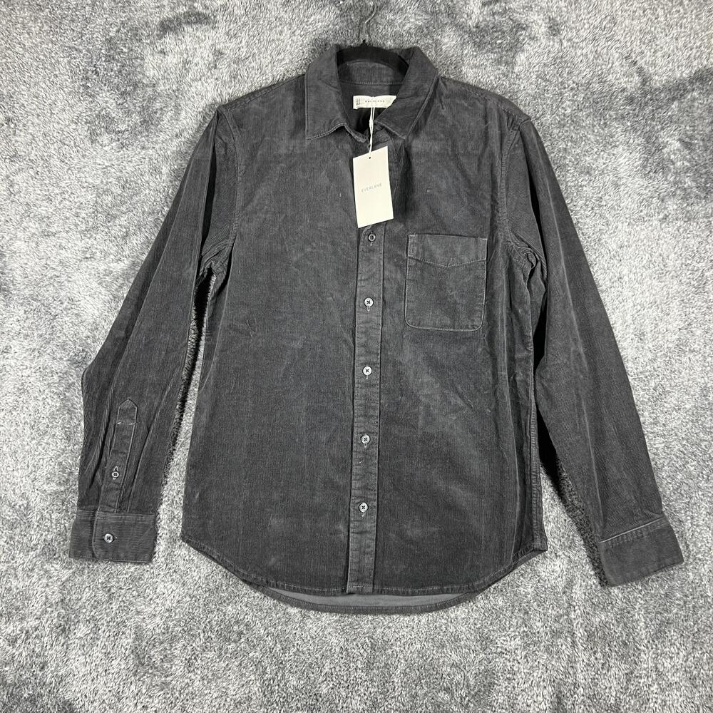 Everlane Shirt Mens S Gray Corduroy Long Sleeve Button Up Pockets Casual